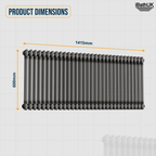 Helena Traditional Horizontal Column Radiator - Raw Metal