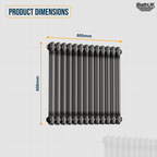 Helena Traditional Horizontal Column Radiator - Raw Metal