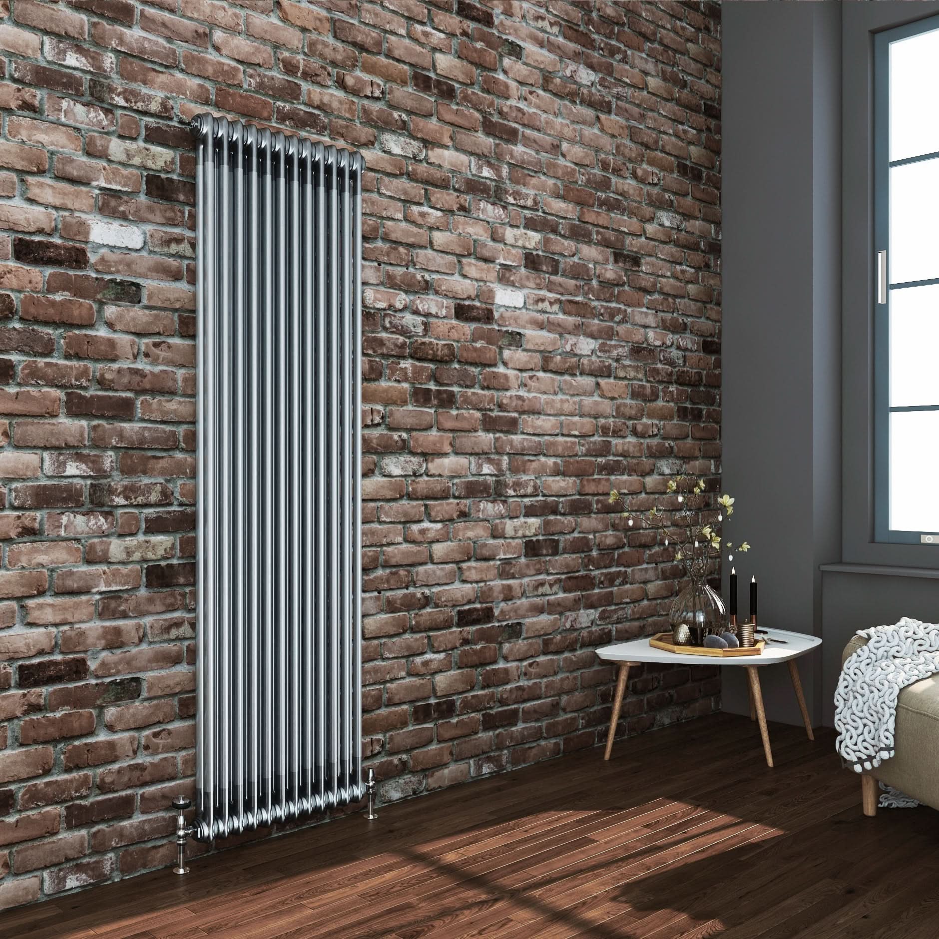 Helena MKII Column Vertical Radiator - Raw Metal