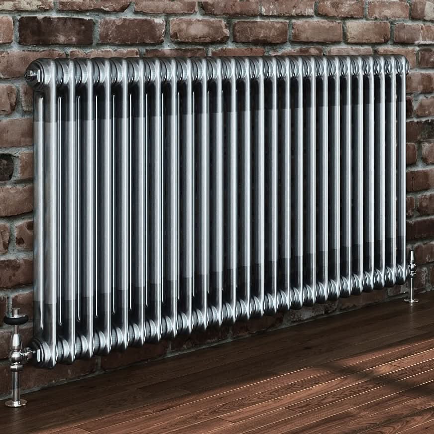 Helena Traditional Horizontal Column Radiator - Raw Metal