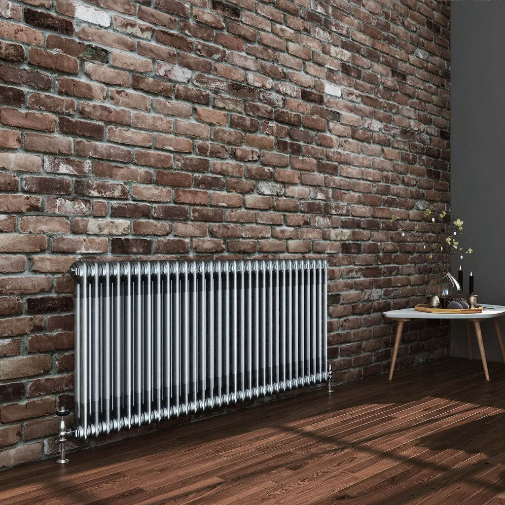 Helena Traditional Horizontal Column Radiator - Raw Metal