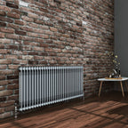Helena Traditional Horizontal Column Radiator - Raw Metal