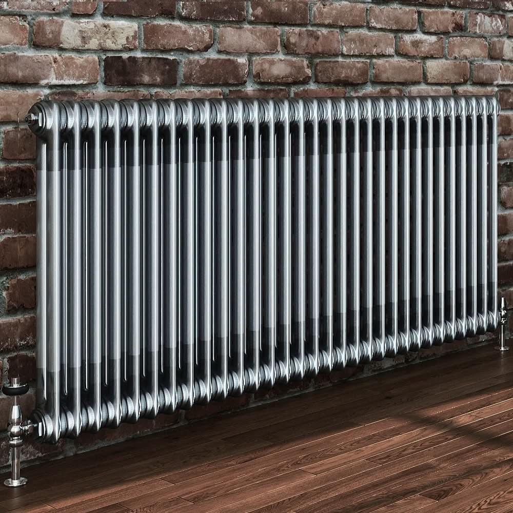 Helena Traditional Horizontal Column Radiator - Raw Metal