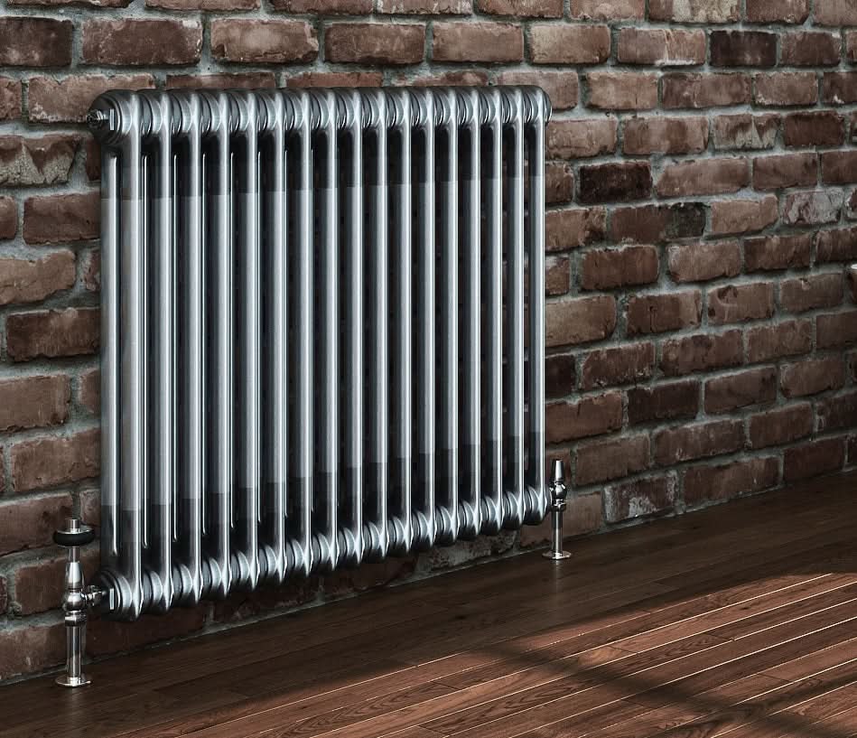 Helena Traditional Horizontal Column Radiator - Raw Metal