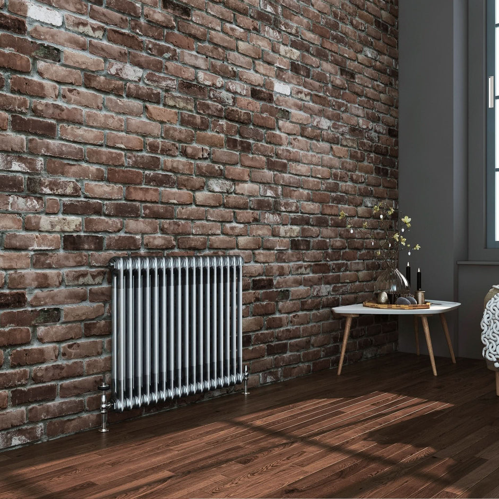 Helena Traditional Horizontal Column Radiator - Raw Metal