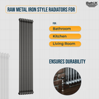 Helena MKII Column Vertical Radiator - Raw Metal