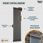 Helena MKII Column Vertical Radiator - Raw Metal