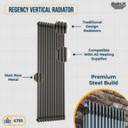 Helena MKII Column Vertical Radiator - Raw Metal