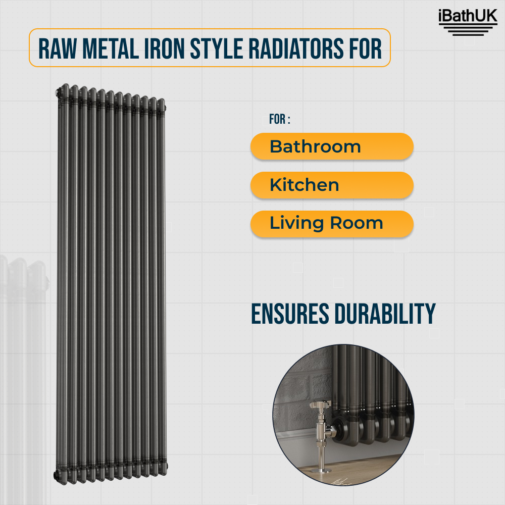 Helena MKII Column Vertical Radiator - Raw Metal