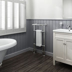 Traditional Vertical Heated Towel Radiator - Chrome/White
