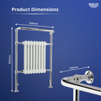 Traditional Vertical Heated Towel Radiator - Chrome/White