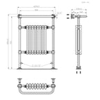 Traditional Vertical Heated Towel Radiator - Chrome/White