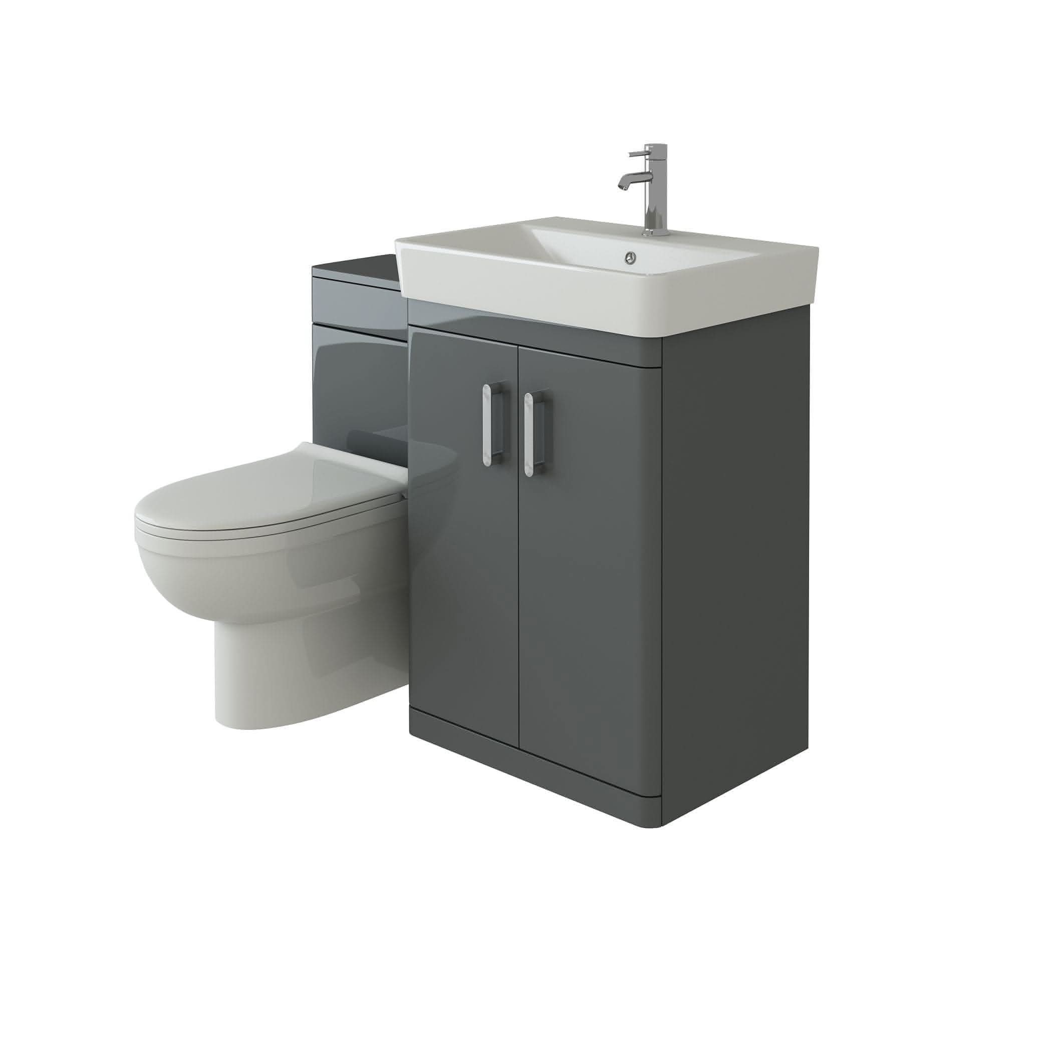 Solar Modern Bathroom Suite - 600mm Wide Unit