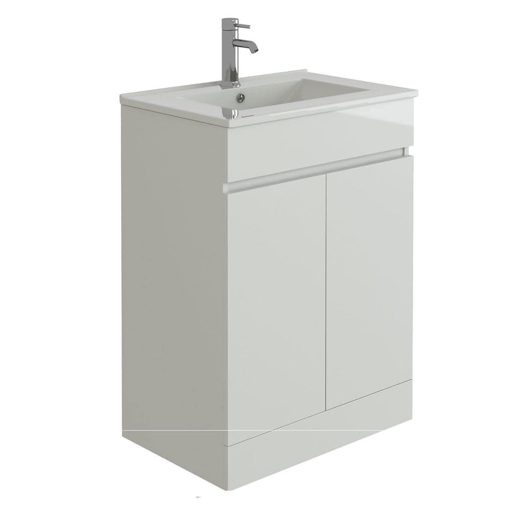 Modern 2 Door Floor Standing Vanity Unit With Basin - 1 TH