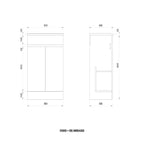 Modern 2 Door Floor Standing Vanity Unit With Basin - 1 TH