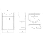 Linx 1 Door Floorstanding Vanity Unit With Basin - 1 Tap Hole - Gloss White