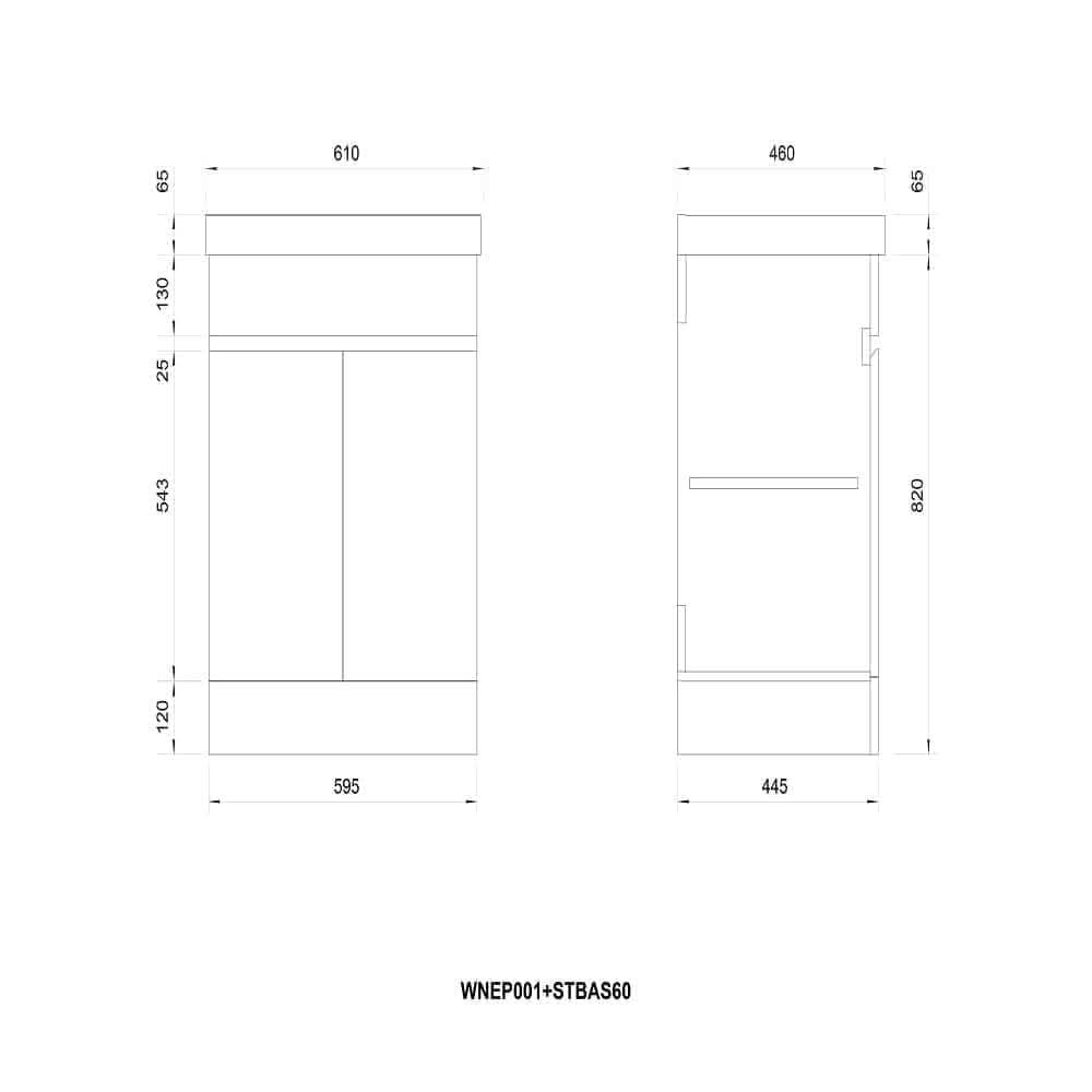 Modern Floor Standing Vanity Unit With Basin - 1 TH