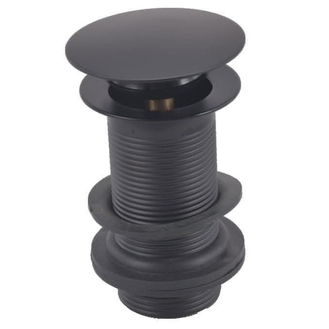 Ideal Full Dome Waste Unslotted - Matt Black for stylish bathroom sinks. Buy now for modern design and durability at Bathroom4Less UK.