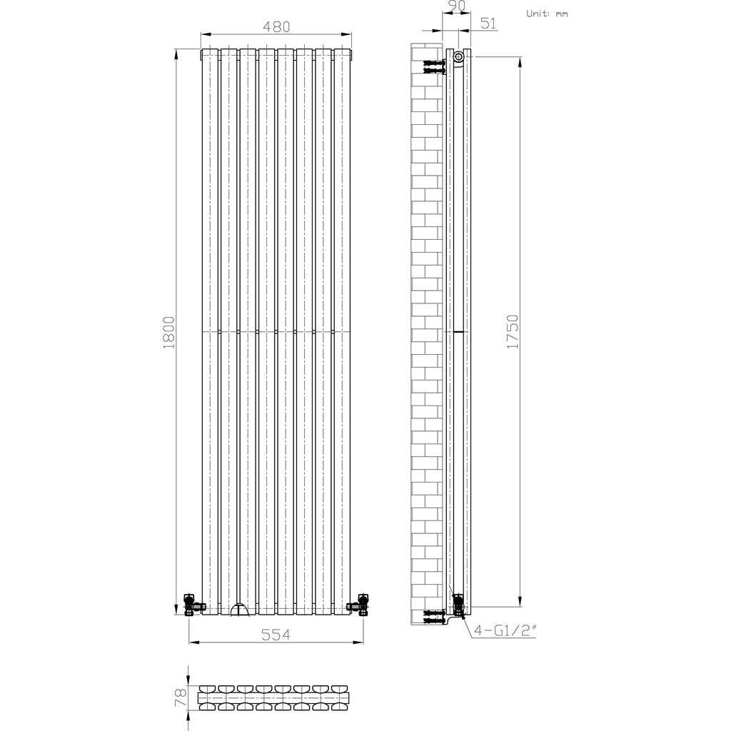 Regalia Vertical Double Flat Panel Radiator