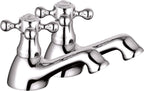 VeeBath Taps > Basin Taps Traditional Round Basin Taps Basin Sink Twin Taps Hot and Cold Taps Bathroom Water Faucet Pair Chrome
