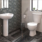 iBathUK Toilets > Close Coupled Toilets Basix Ceramic Close Coupled Toilet - White
