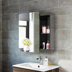 iBathUK Furniture > Mirrors Bathroom Mirror Cabinet Sliding Door Stainless Steel 660 x 460mm