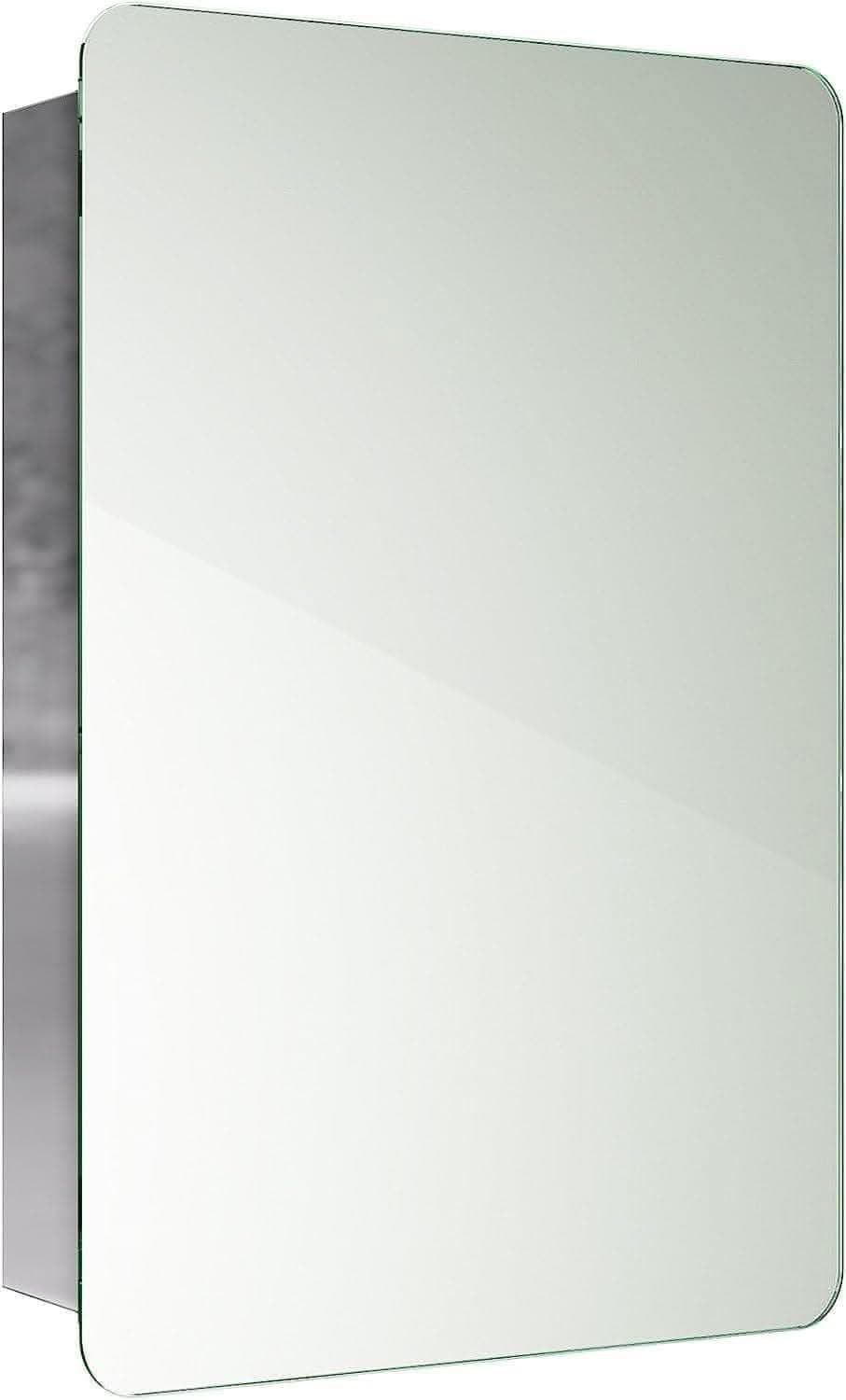 iBathUK Furniture > Mirrors Bathroom Mirror Cabinet Sliding Door Stainless Steel 660 x 460mm