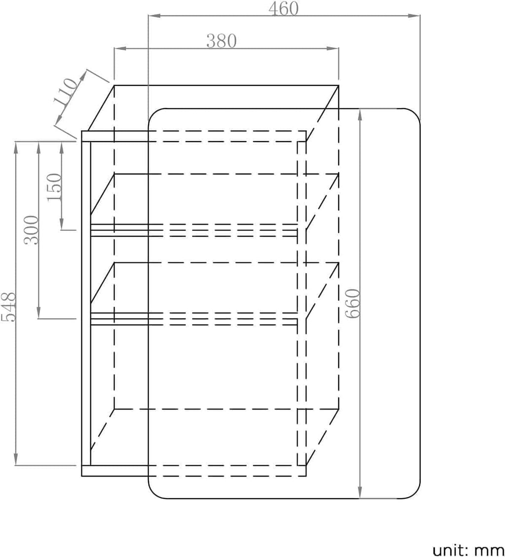 iBathUK Furniture > Mirrors Bathroom Mirror Cabinet Sliding Door Stainless Steel 660 x 460mm