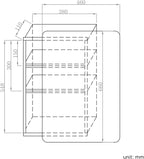 iBathUK Furniture > Mirrors Bathroom Mirror Cabinet Sliding Door Stainless Steel 660 x 460mm