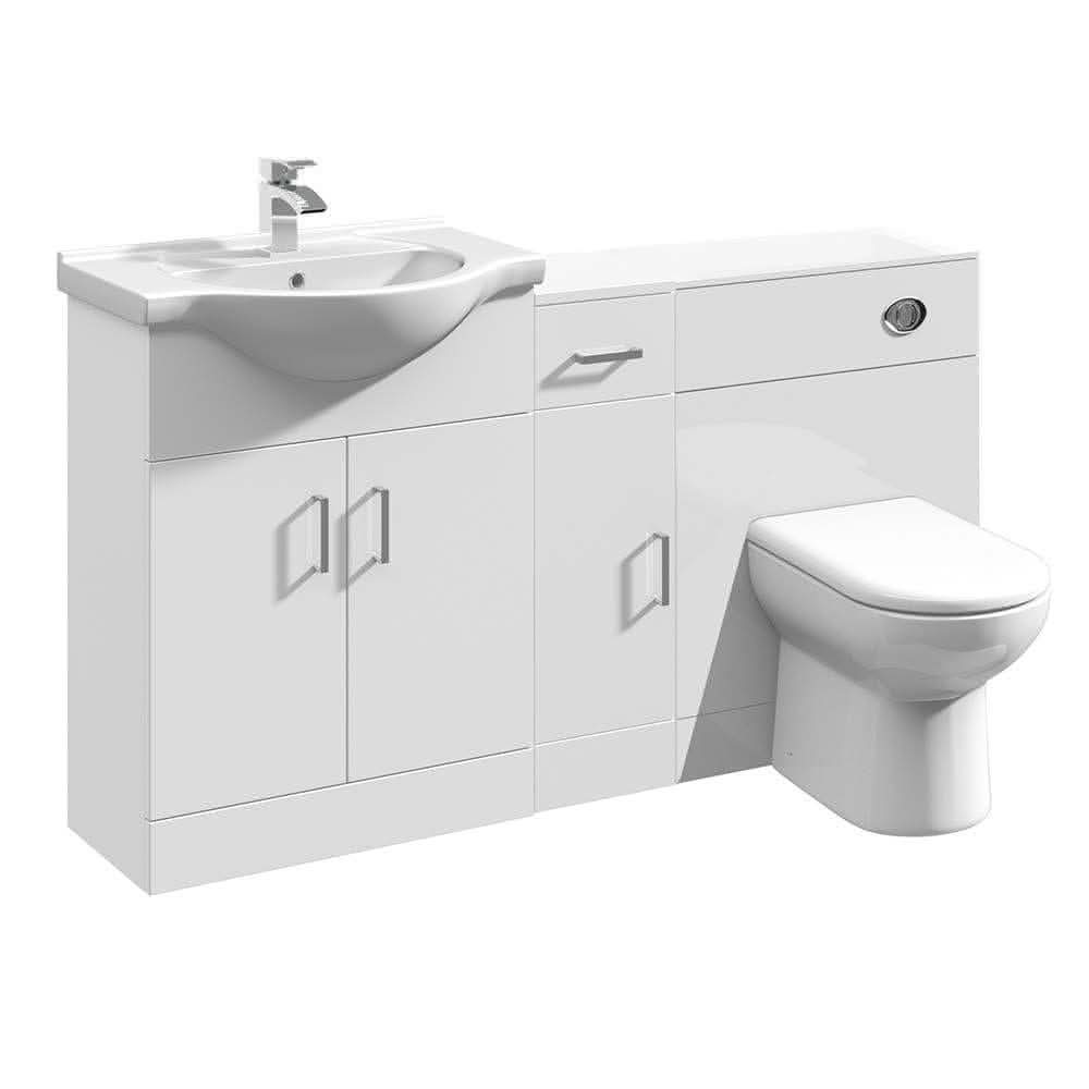 VeeBath 1400mm Bathroom Vanity Unit Cabinet Combination Set WC Toilet Unit Pan Cupboard