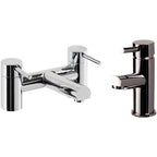 VeeBath Derby Bath Basin Taps Set Designer Chrome Sink Mixer & Bath Filler Tap