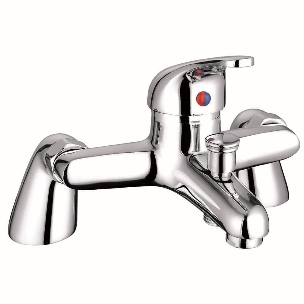 VeeBath Egham Bath Basin Taps Set Designer Chrome Sink Tap & Bath Shower Mixer