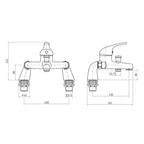 VeeBath Egham Bath Basin Taps Set Designer Chrome Sink Tap & Bath Shower Mixer