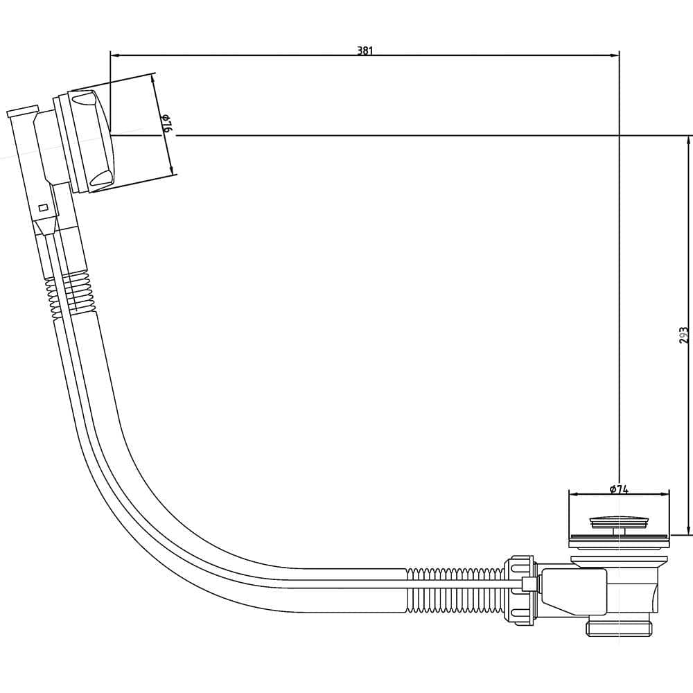 VeeBath Baths >Bath Accessories Essentials Pop-up Waste and Overflow Black