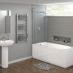 Curved Heated Towel Rail Bathroom Radiator - Chrome