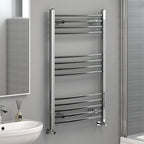 Curved Heated Towel Rail Bathroom Radiator - Chrome