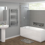 Curved Heated Towel Rail Bathroom Radiator - Chrome