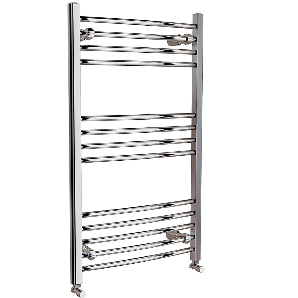 Curved Heated Towel Rail Bathroom Radiator - Chrome