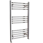 Curved Heated Towel Rail Bathroom Radiator - Chrome