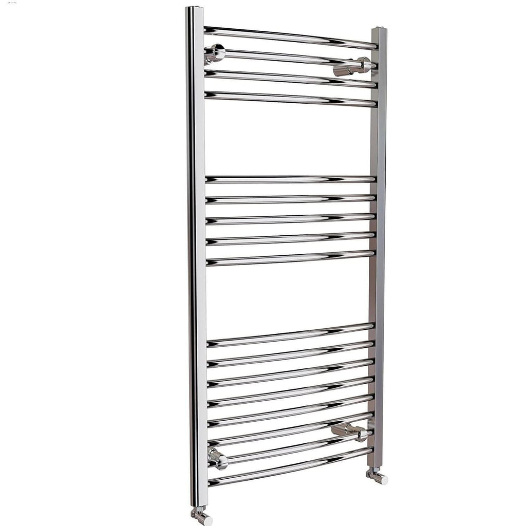 Curved Heated Towel Rail Bathroom Radiator - Chrome