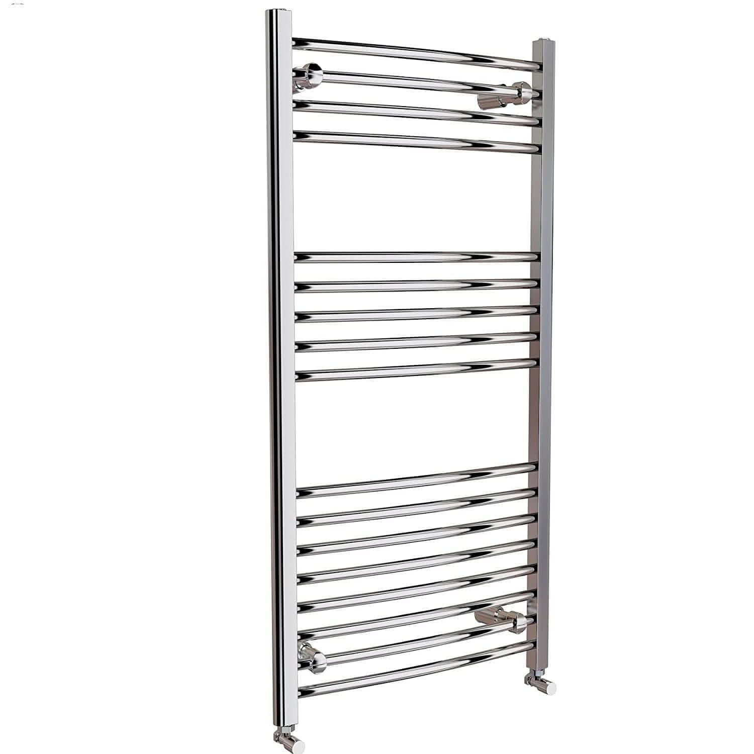 Curved Heated Towel Rail Bathroom Radiator - Chrome