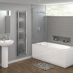 Curved Heated Towel Rail Bathroom Radiator - Chrome