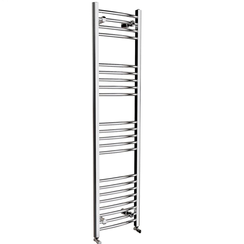 Curved Heated Towel Rail Bathroom Radiator - Chrome