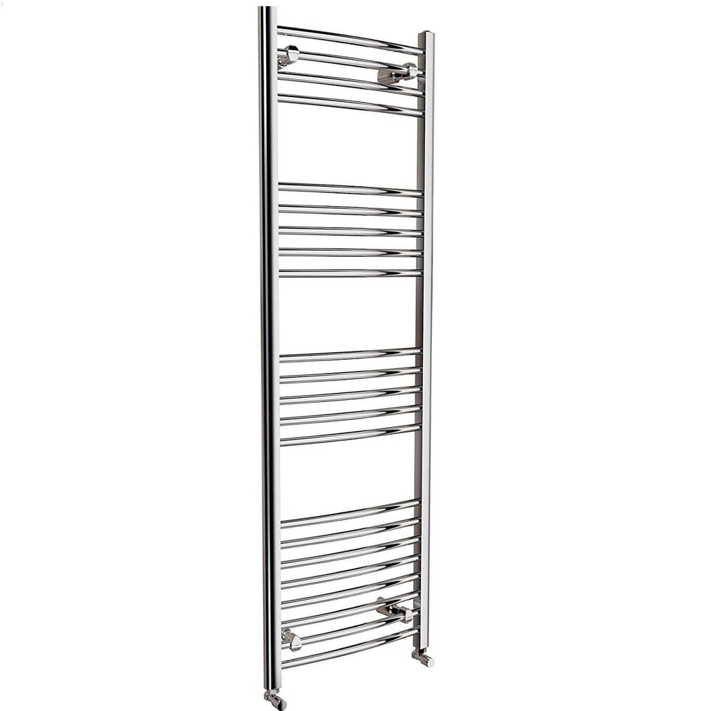 Curved Heated Towel Rail Bathroom Radiator - Chrome