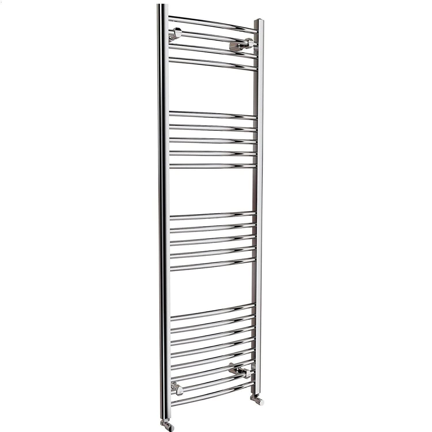Curved Heated Towel Rail Bathroom Radiator - Chrome