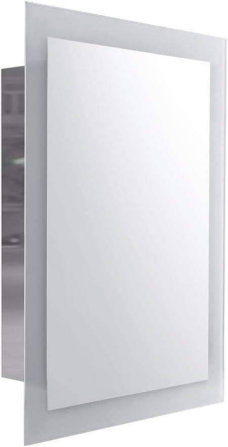 iBathUK Furniture > Mirrors iBathUK Bathroom Mirror Single Door Cabinet Wall Mount Unit Stainless Steel