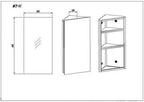 iBathUK Furniture > Mirrors iBathUK Bathroom Mirror Tall Corner Cabinet Storage Unit Stainless Steel Unit 300mm
