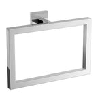Modern Wall Mounted Square Towel Ring Holder - Chrome