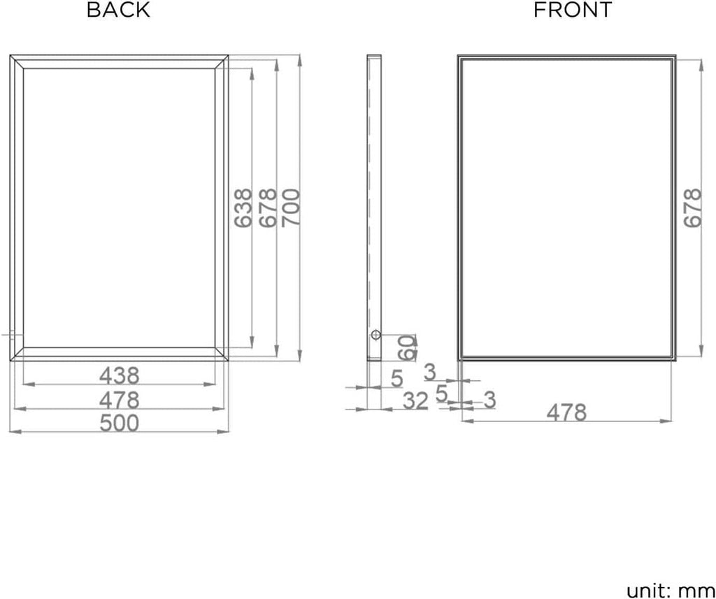 iBathUK Furniture > Mirrors iBathUK Mirror LED Illuminated Light with Sensor and Demister 500 x 700mm