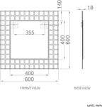 iBathUK Furniture > Mirrors iBathUK Mirror Wall Mounted Mosaic Designer Modern Mirror Square 600 x 600mm